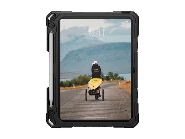 UAG Plasma Series - Baksidedeksel for nettbrett - robust - med stativ og håndstropp - svart, is - for Apple 10.9-inch iPad (10. generasjon)