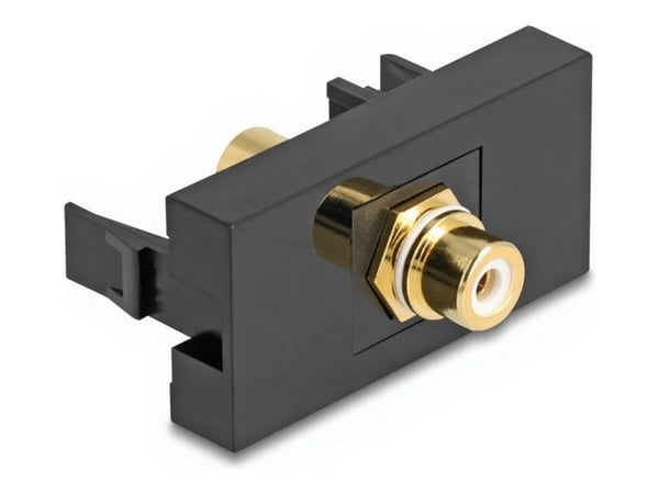Delock Easy 45 -moduuli Cinch-pistorasia Cinch-pistorasiaan, kullattu valkoinen / musta
