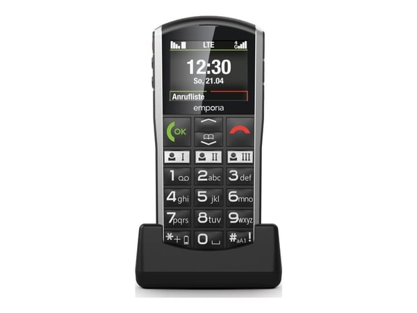 Emporia SIMPLICITY-LTE, Perusmalli, Yksittäinen SIM, 5,08 cm (2"), Bluetooth, 1200 mAh, musta, Hopea