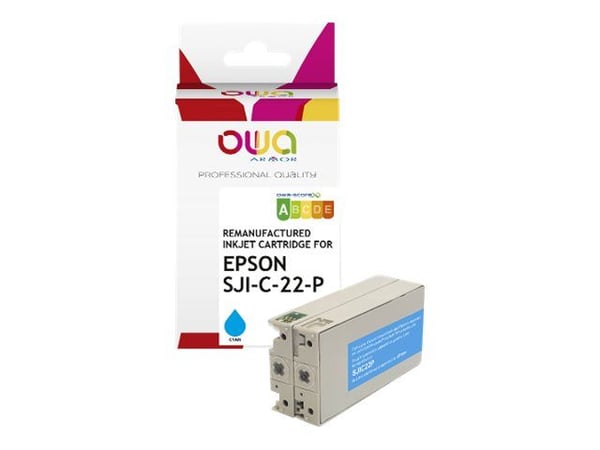 OWA - 6-pack - 33 ml - Ekstra kapasitet - cyan - kompatibel - hengeboks - gjenfabrikert - blekkpatron (alternativ for: Epson SJIC22P(C)) - for Epso...