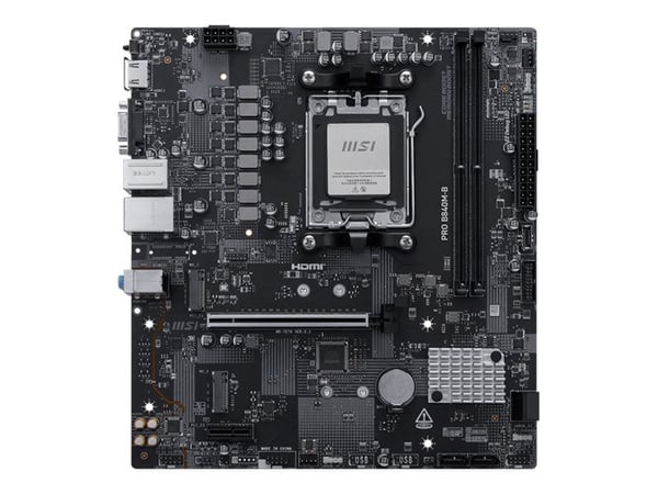 MSI PRO B840M-B - Hovedkort - micro ATX - Socket AM5 - AMD B840 Chipset - USB 3.2 Gen 2, USB 3.2 Gen 1, USB-C 3.2 Gen 1 - 2.5 Gigabit LAN - innbygd...