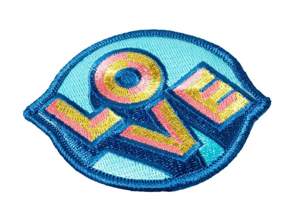 LAUT MAGMOJI, Badge, Turkis farge, Gul, Stoff, Plysj, 1 stk