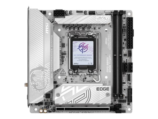 MSI MPG B860I EDGE TI WIFI - Moderkort - mini ITX - LGA1851-uttag - B860 Chipuppsättning - USB4, USB-C 3.2 Gen2, USB 3.2 Gen 2, USB 3.2 Gen 1 - 5 G...