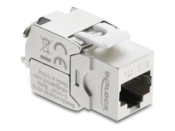 Delock - Modulär insättning - verktygsfri - CAT 8.1 - skärmad - RJ-45, LSA - silver/vit