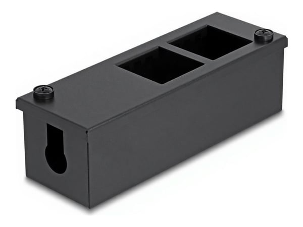 Delock Easy 45 modulstativ for bord- eller veggmontering - 4 port (22,5 x 45 mm) eller 2 port (45 x 45 mm), metall, svart