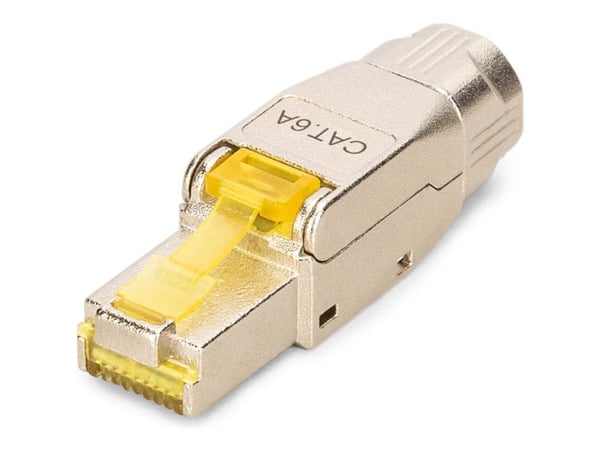 Digitus DN-93638, RJ-45, hopea, keltainen, uros, suora, Cat6a, nikkeli/kulta