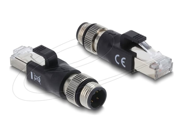 Delock - Nettverksadapter - 4 pin M12-D (hann) til RJ-45 (hann) - CAT 6 - uten hindringer, D-kodet - svart
