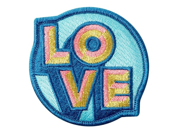 LAUT MAGMOJI, Badge, Turkis farge, Gul, Stoff, Plysj, 1 stk