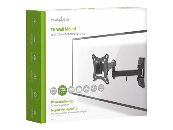 Nedis TVWM1510BK - Brakett - full bevegelse - for TV - stål - svart - skjermstørrelse: 13"-27" - veggmonterbar