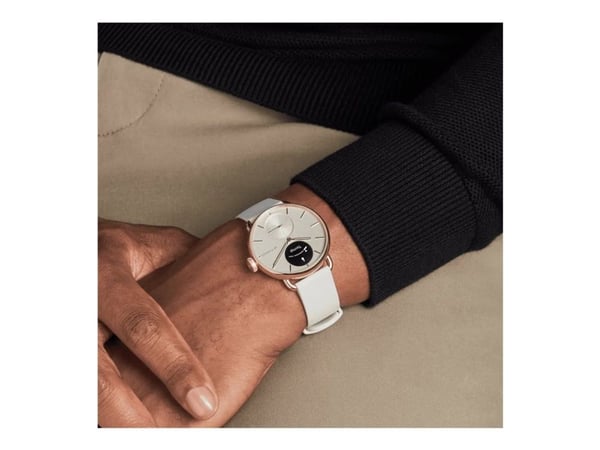 Withings ScanWatch 2 - 38 mm - rustfritt stål - hybridsmartur med bånd - fluorelastomer - håndleddstørrelse: 146-211 mm - monokrom - Bluetooth - 34...