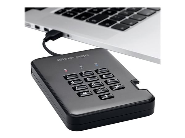 iStorage diskAshur PRO² - SSD - kryptert - 2 TB - ekstern (bærbar) - USB 3.1 - FIPS 197, 256-bits SHA, 256-bit AES-XTS - TAA-samsvar