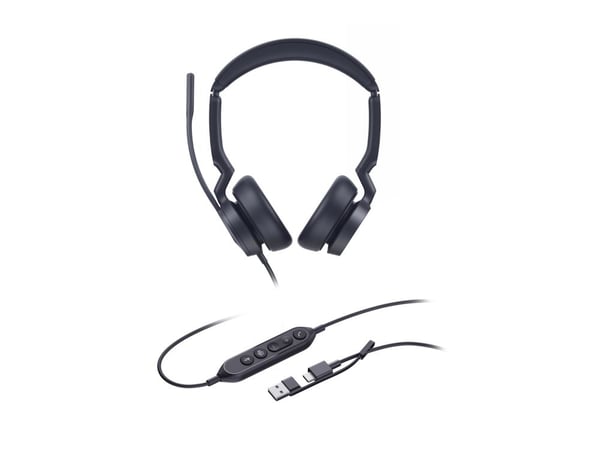 Yealink UH46 Dual - Hodesett - on-ear - kablet - USB-A, USB-C - Certified for Microsoft Teams