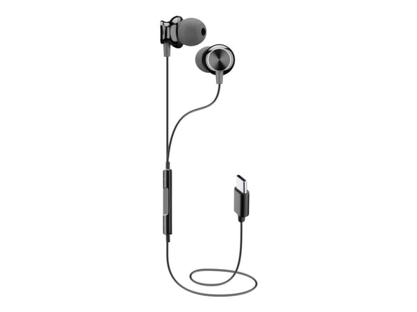 Cellular Line Sparrow - Ørepropper med mikrofon - i øret - kablet - USB-C - svart