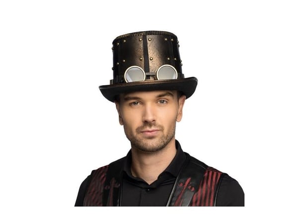 Steampunk-hattu med suojalasit
