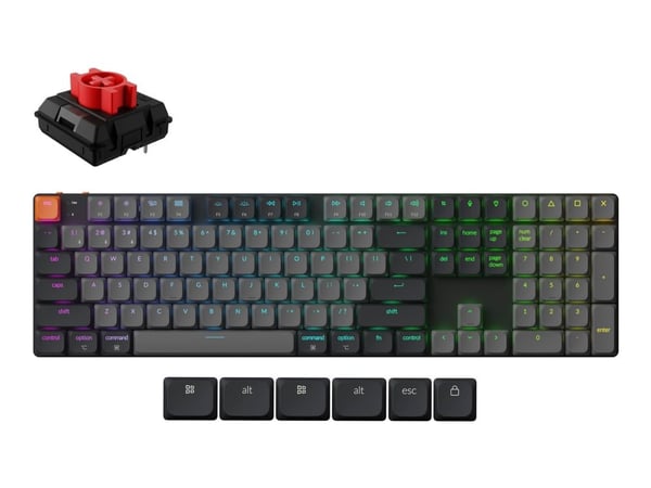 Keychron K5 - Version 2 - tastatur - QMK, mekanisk - 100% - full size - bakgrunnsbelyst - trådløs - Bluetooth 5.2, USB-C - tastsvitsj: Keychron Low...