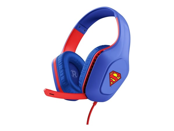 Trust GXT 415SM Zirox - Superman - hodesett - full størrelse - kablet - 3,5 mm jakk - blå, rød