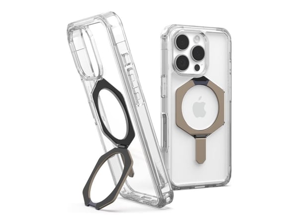 UAG Plyo XTE - Baksidedeksel for mobiltelefon - MagSafe-samsvar - termoplastisk polyuretanramme (TPU), bakplate av polykarbonat - clear/titanium - ...