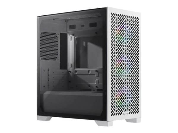 Cooler Master Elite 302 - MT - micro ATX - sidepanel med vindu (herdet glass) - ingen strømforsyning (ATX) - hvit - USB/lyd