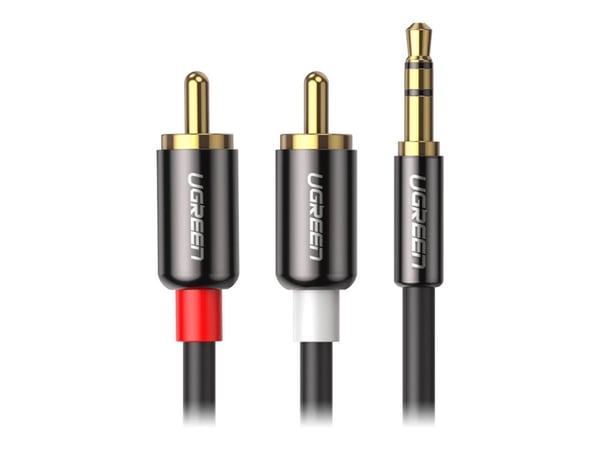 UGREEN AV116 3.5mm Jack till 2RCA (Cinch) kabel 3m (svart)
