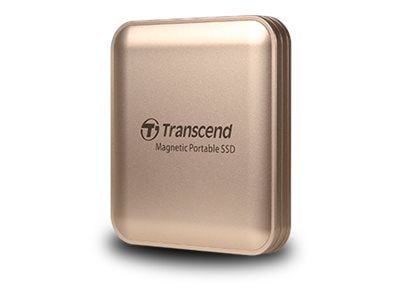 Transcend ESD420 - SSD - kryptert - 4 TB - ekstern (bærbar) - USB 3.2 Gen 2x2 (USB-C kontakt) - 256-bit AES - gullchampagne