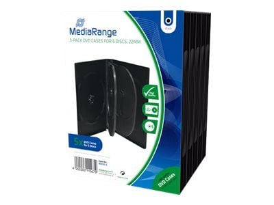 MediaRange BOX35-5, DVD-kotelo, 5 levyt, Musta, Muovi, 120 mm, RoHS