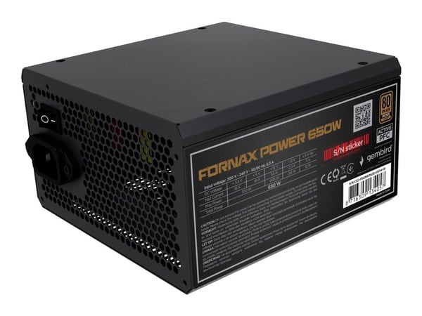 Gembird CCC-PSUBRONZE-650W-10 - Strømforsyning (intern) - ATX - 80 PLUS Bronze - AC 100-240 V - 650 watt - aktiv PFC - svart pulverjakke