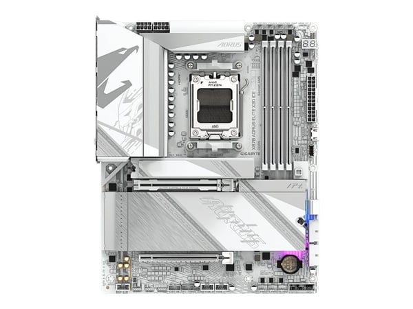 AORUS X870 ELITE X3D ICE - Hovedkort - ATX - Socket AM5 - AMD X870 Chipset - USB-C 3.2 Gen 2x2, USB4, USB 3.2 Gen 1, USB 3.2 Gen 2 - 5 Gigabit Ethe...