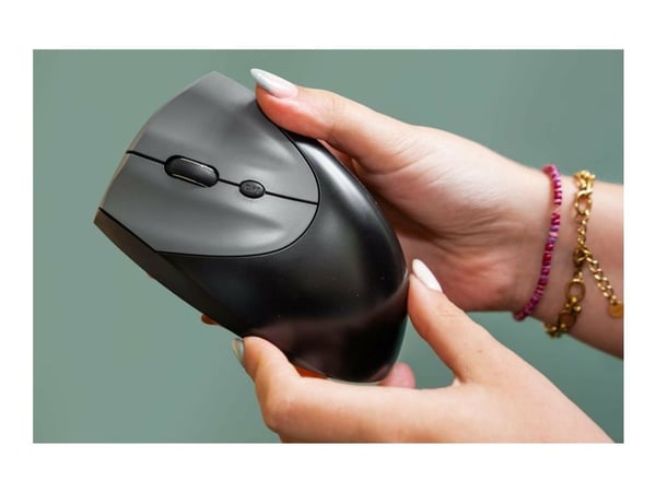 BakkerElkhuizen HandShake - Vertikal mus - ergonomisk - høyrehendt - optisk - 7 knapper - trådløs, kablet - 2.4 GHz, USB-C, Bluetooth 5.3 - USB trå...