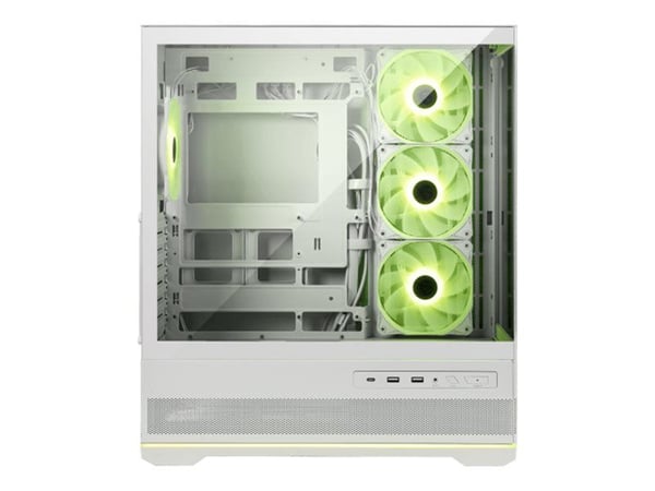 MSI MAG PANO 110R PZ - Mid tower - ATX - sidepanel med vindu (herdet glass) - ingen strømforsyning (ATX) - hvit - USB/lyd
