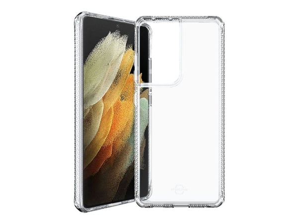 ITSKINS HYBRID // CLEAR - Baksidedeksel for mobiltelefon - polykarbonat, termoplast-polyuretan (TPU) - gjennomsiktig - for Samsung Galaxy S21 Ultra 5G