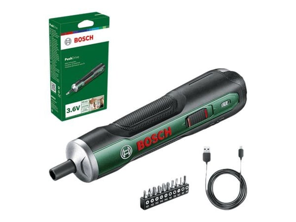 Bosch PushDrive - Skrutrekker - trådløs - sekskantsokkel - 5 N·m inkludert lader - 3.6 V