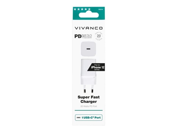 Vivanco Super Fast, Sisätila, AC, 12 V, Valkoinen