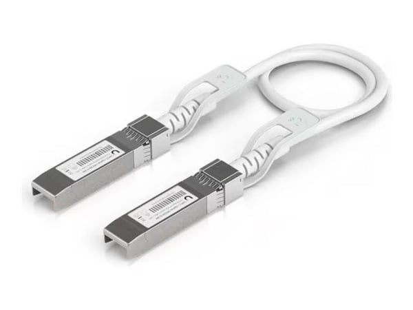 Ubiquiti UniFi - Direkte 25GBase-koblingskabel - SFP28 (hann) til SFP28 (hann) - 30 cm - 4.5 mm - hvit