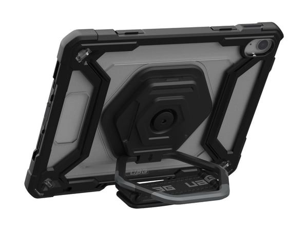 UAG Plasma Series - Baksidedeksel for nettbrett - robust - med stativ og håndstropp - svart, is - for Apple 10.9-inch iPad (10. generasjon)