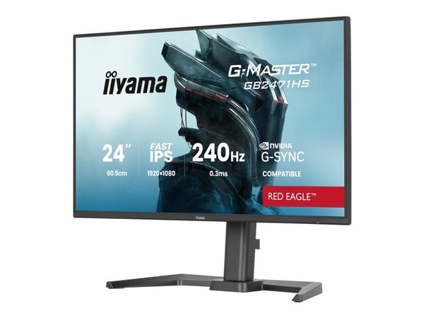 iiyama G-MASTER Red Eagle GB2471HS-B1 - LED-skärm - spel - 24" - 1920 x 1080 Full HD (1080p) @ 240 Hz - Fast IPS - 350 cd/m² - 1000:1 - 0.3 ms - HD...