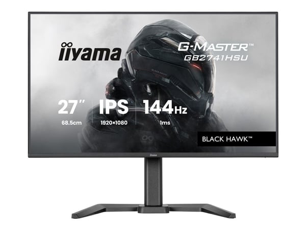 iiyama G-MASTER Black Hawk GB2741HSU-B1 - LED-skjerm - gaming - 27" - 1920 x 1080 Full HD (1080p) @ 144 Hz - IPS - 350 cd/m² - 1500:1 - 1 ms - HDMI...