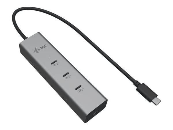 i-Tec - Hubb - metall, 8K-video, 85W - 1 x USB-C 3.2 Gen 1 + 1 x USB-C 3.2 Gen 1 (strömförsörjning) + 3 x USB-C 3.2 Gen 2 - skrivbordsmodell