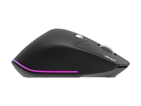 Acer Easy Fit - Mus - ergonomisk - optisk LED - 6 knapper - trådløs - 2.4 GHz, Bluetooth 5.0 - USB trådløs mottaker - svart