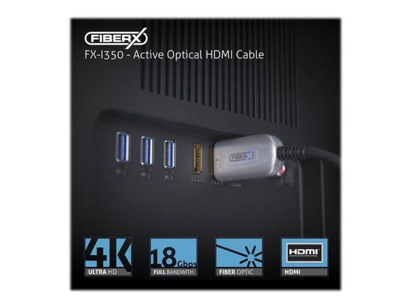 PureLink FiberX Series FX-I350 - HDMI-kabel - HDMI hann til HDMI hann - 15 m - hybridkobber / fiberoptikk - svart - 4K-støtte