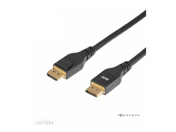 Club 3D - DisplayPort-kabel - DisplayPort (hane) till DisplayPort (hane) - DisplayPort 2.1 - 2 m - VESA DP80-certifierad, 8K240Hz stöd, 10K60Hz stö...