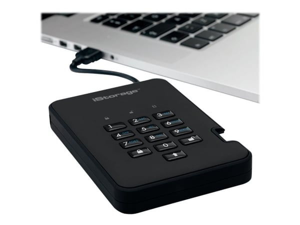 iStorage diskAshur 2, 2000 GB, 3.2 Gen 1 (3.1 Gen 1), 5400 rpm, Sort