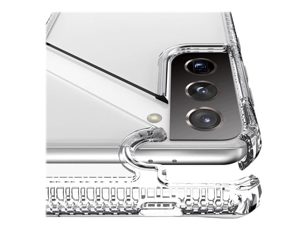 ITSKINS HYBRID // CLEAR - Baksidedeksel for mobiltelefon - polykarbonat, termoplast-polyuretan (TPU) - gjennomsiktig - for Samsung Galaxy S21 5G