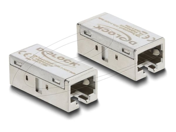 Delock - Nettverkkopler - RJ-45 (hunn) til RJ-45 (hunn) - STP - CAT 6a - sølv
