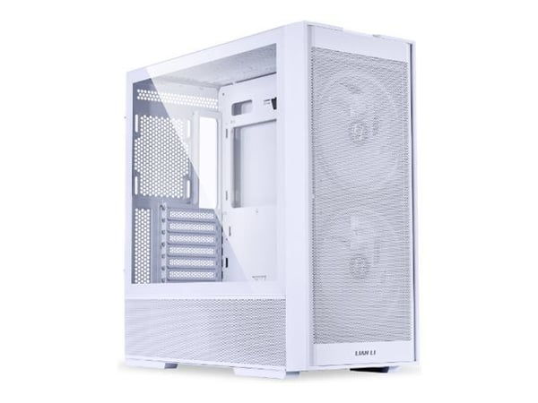 Lian Li 206 - Mid tower - ATX - sidepanel med vindu (herdet glass) - ingen strømforsyning (ATX) - hvit - USB/lyd
