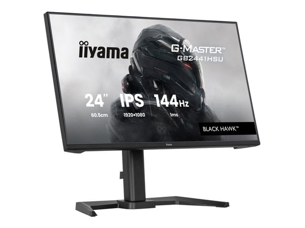 iiyama G-MASTER Black Hawk GB2441HSU-B1 - LED-skjerm - 24" - 1920 x 1080 Full HD (1080p) @ 144 Hz - IPS - 350 cd/m² - 1500:1 - 1 ms - HDMI, Display...
