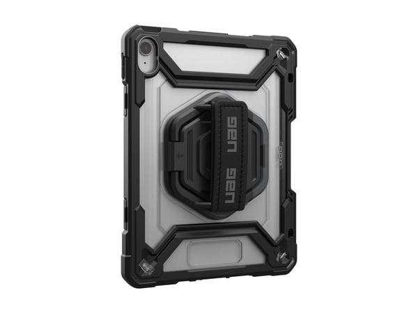 UAG Plasma Series - Baksidedeksel for nettbrett - robust - med stativ og håndstropp - svart, is - for Apple 10.9-inch iPad (10. generasjon)