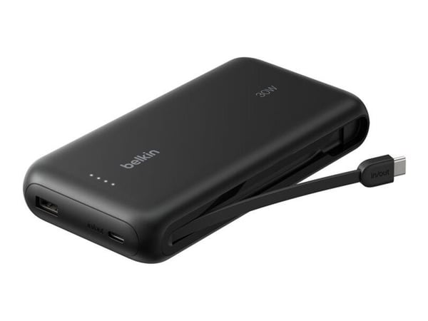 Belkin Gaming - Strømbank - 20000 mAh - 30 watt - Fast Charge, PD - 3 utgangskontakter (USB, 2 x USB-C)