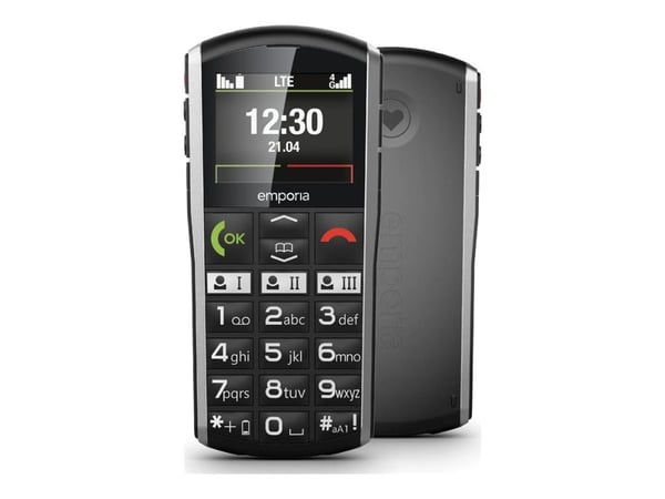 Emporia SIMPLICITY-LTE, Perusmalli, Yksittäinen SIM, 5,08 cm (2"), Bluetooth, 1200 mAh, musta, Hopea