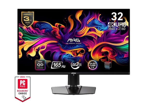 MSI MAG 321UPDE - OLED-skjerm - gaming - 32" (31.5" synlig) - 3840 x 2160 UHD @ 165 Hz - 1000 cd/m² - 1500000:1 - DisplayHDR 400 True Black - 0.03 ...