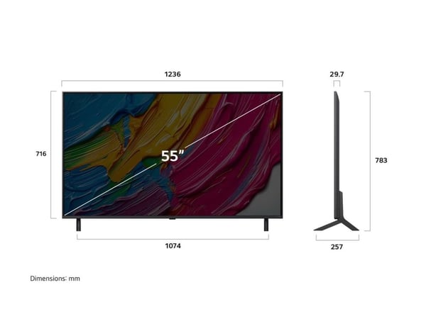 LG 55QNED80A6A - 55" Diagonalklasse QNED80 Series LED-bakgrunnsbelyst LCD TV - QNED AI - Smart TV - webOS - 4K UHD (2160p) 3840 x 2160 - HDR - Edge...